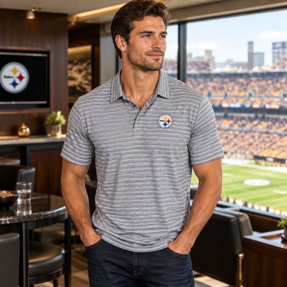 Antigua Pittsburgh Steelers Streamline Polo Shirt Gray